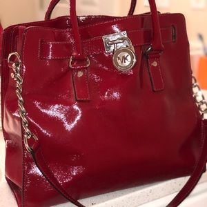 Red patent Michael Kors leather bag